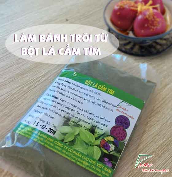 Sử dụng bột lá cẩm làm bánh trôi